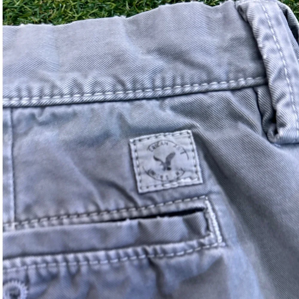 American Eagle Outfitters Mens Gray Prep Fit Cotton Twill Chino Shorts Size 36